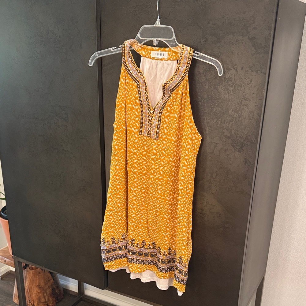 THML Mustard and Navy Sleeveless Tunic
